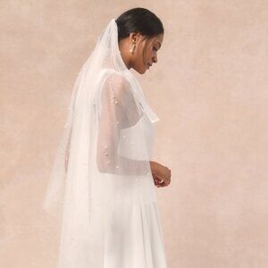 Lulus Forever Promise White Tulle Pearl Veil